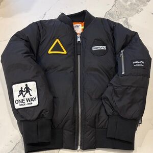 Nununu Black Puffer Jacket with Patches